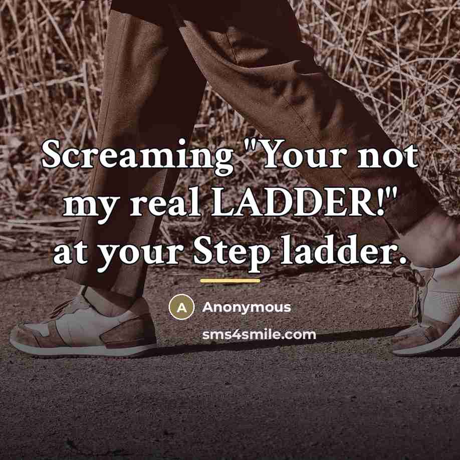 “Screaming "Your not my real LADDER!" at your Step ladder.…” quote by Anonymous