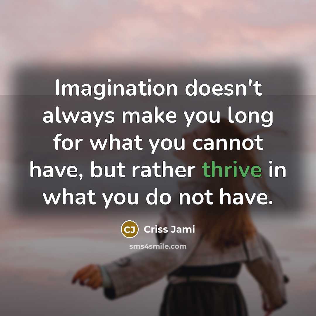 “Imagination doesn't always make you long for what you cannot…” quote by Criss Jami