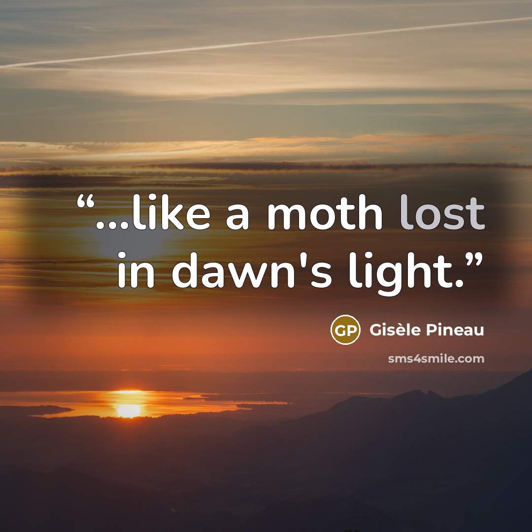 “...like a moth lost in dawn's light.” quote by Gisèle Pineau