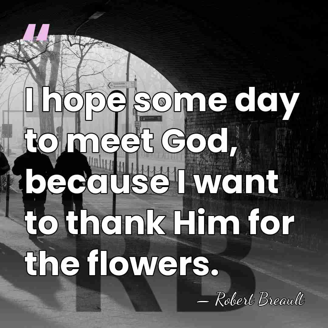 I hope some day to meet God, because I want to thank&hellip; - Robert Breault