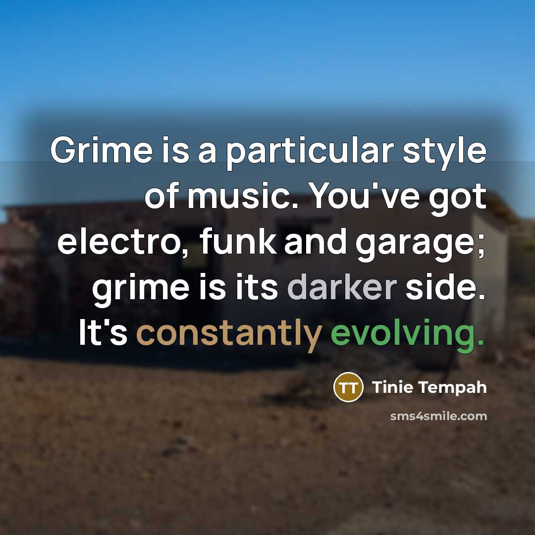 “Grime is a particular style of music. You've got electro,…” quote by Tinie Tempah