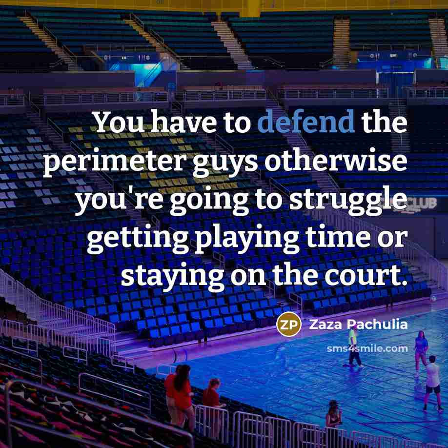 “You have to defend the perimeter guys otherwise you're going…” quote by Zaza Pachulia