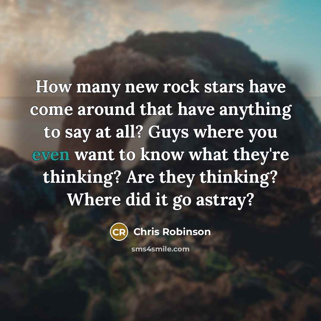 “How many new rock stars have come around that have…” quote by Chris Robinson