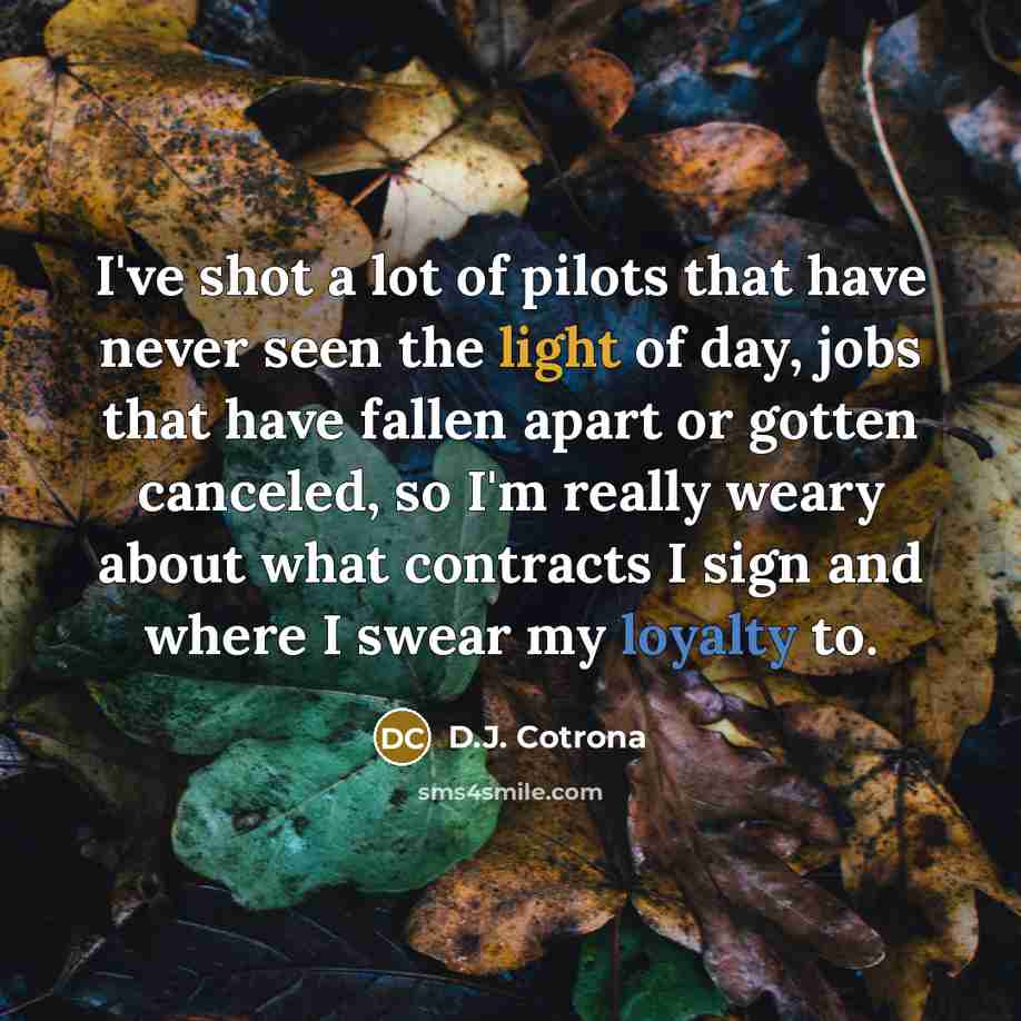 “I've shot a lot of pilots that have never seen…” quote by D.J. Cotrona