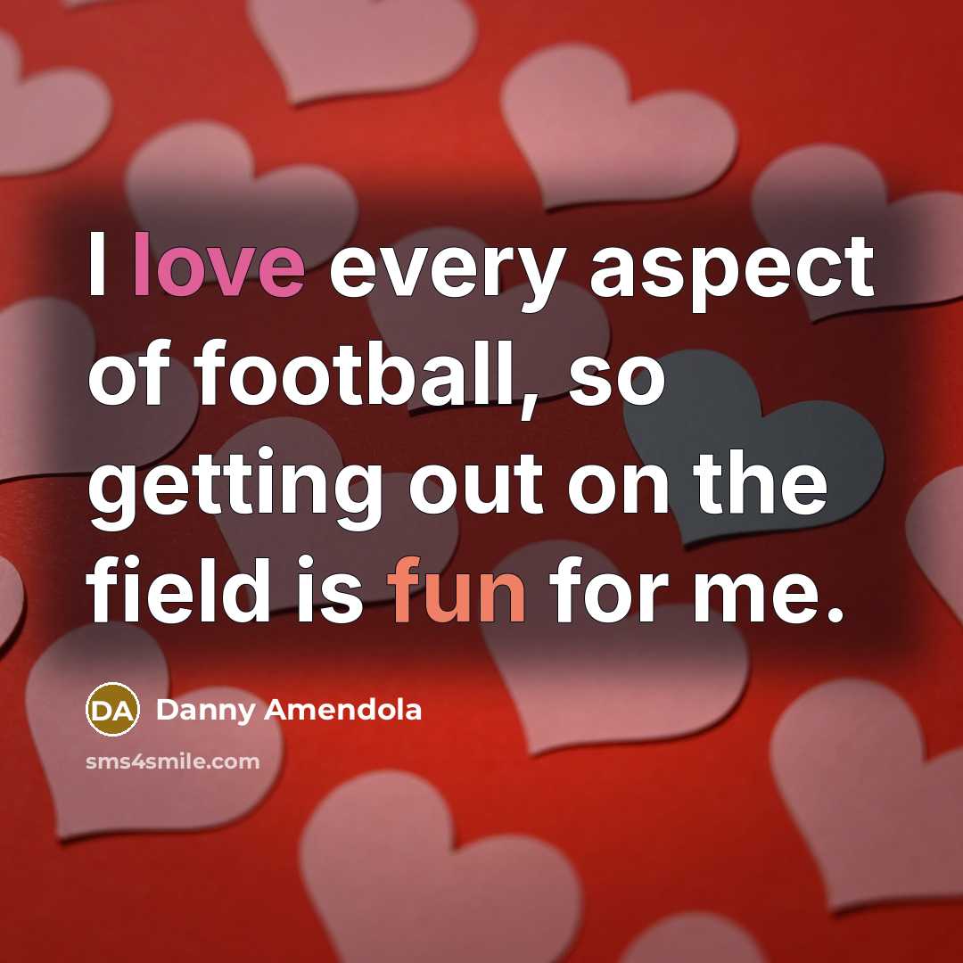 “I love every aspect of football, so getting out on the field is fun for me.” quote by Danny Amendola