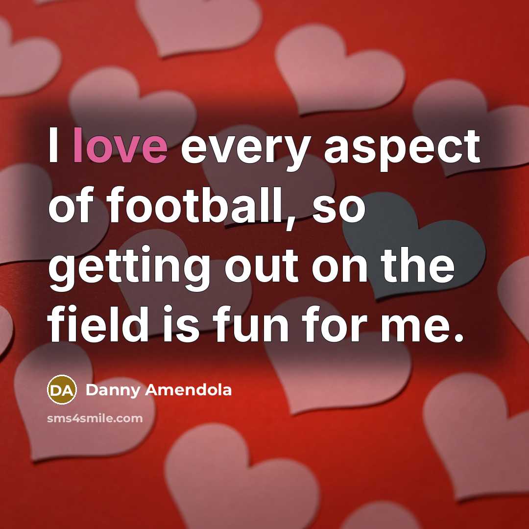 “I love every aspect of football, so getting out on…” quote by Danny Amendola