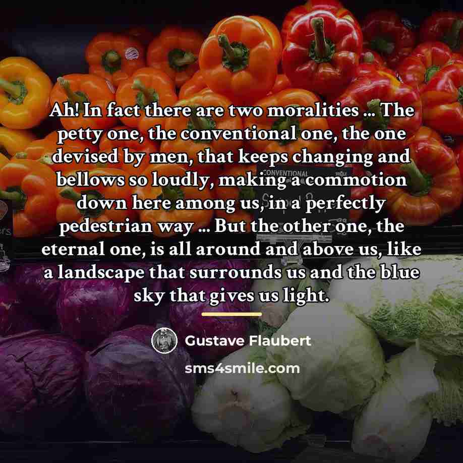 “Ah! In fact there are two moralities ... The petty…” quote by Gustave Flaubert
