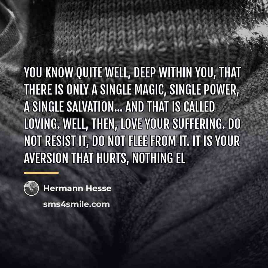 “You know quite well, deep within you, that there is…” quote by Hermann Hesse