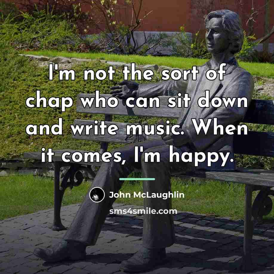 “I'm not the sort of chap who can sit down…” quote by John McLaughlin