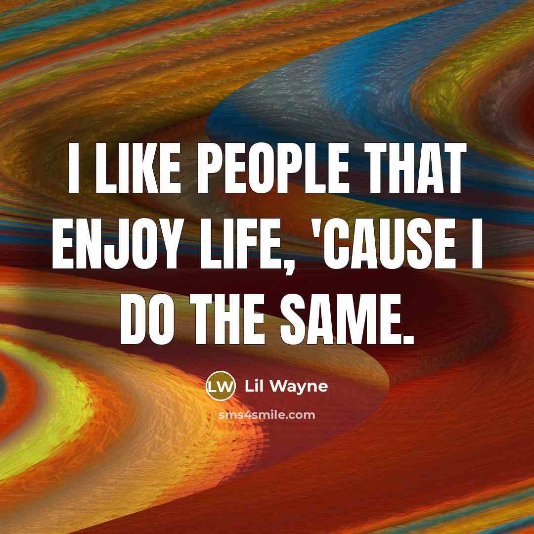 “I like people that enjoy life, 'cause I do the…” quote by Lil Wayne