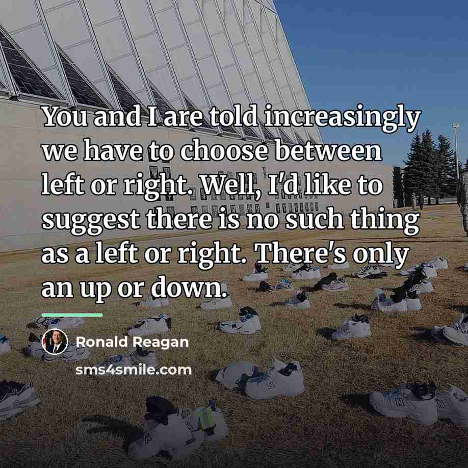 “You and I are told increasingly we have to choose…” quote by Ronald Reagan