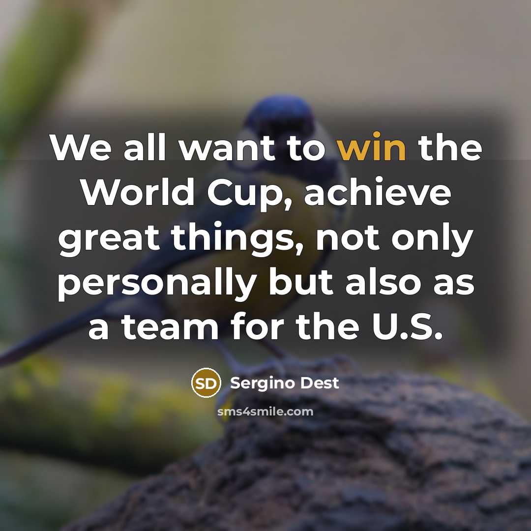 “We all want to win the World Cup, achieve great…” quote by Sergino Dest