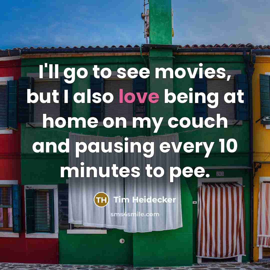 “I'll go to see movies, but I also love being…” quote by Tim Heidecker