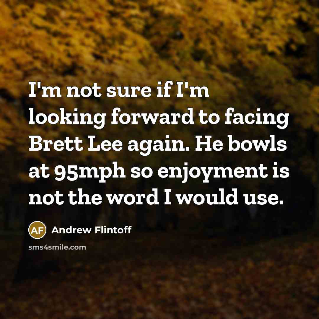 “I'm not sure if I'm looking forward to facing Brett…” quote by Andrew Flintoff