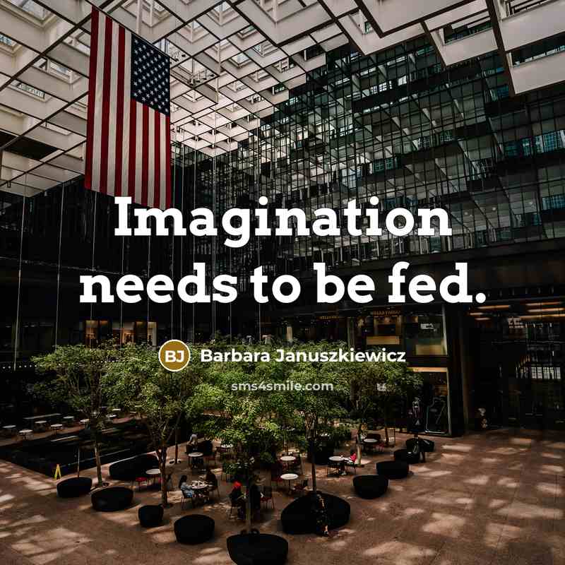 “Imagination needs to be fed.…” quote by Barbara Januszkiewicz