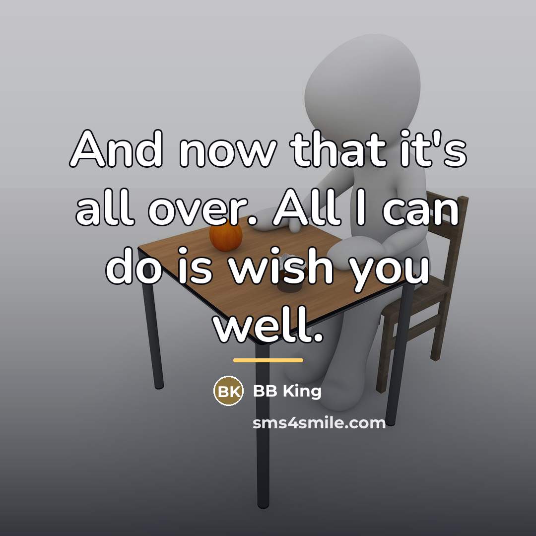 “And now that it's all over. All I can do…” quote by BB King