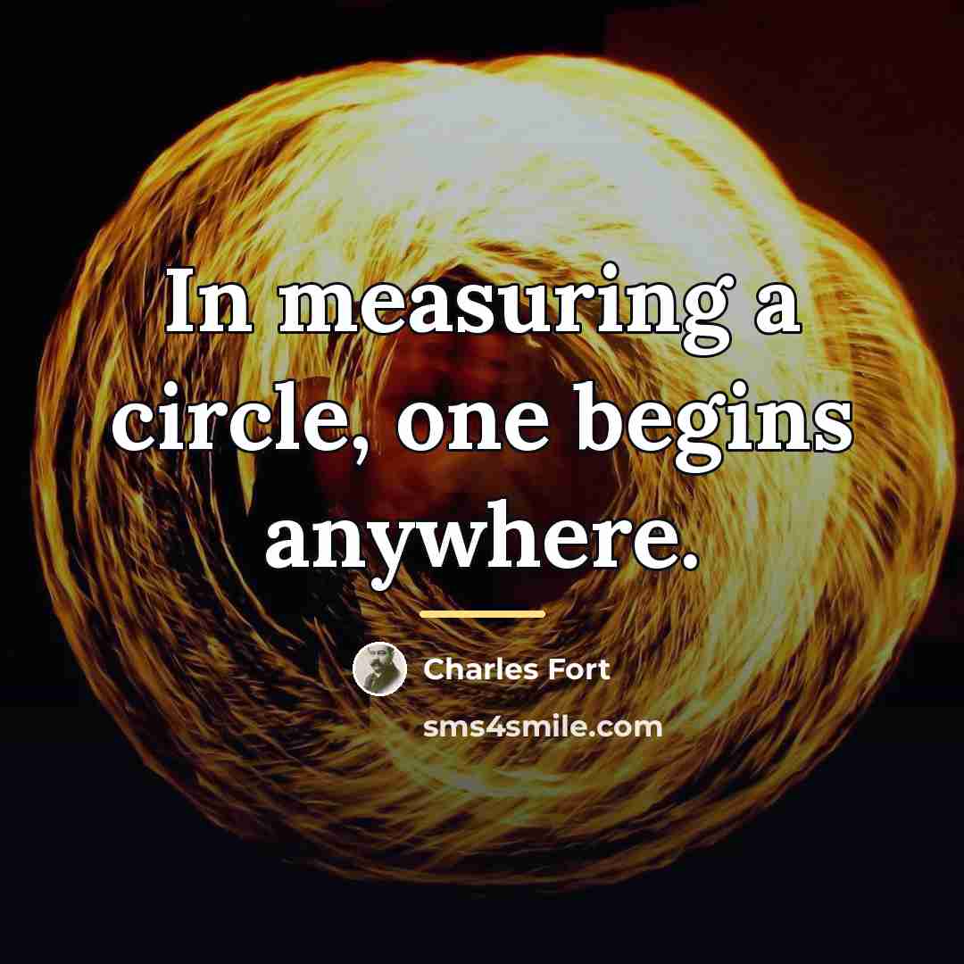 “In measuring a circle, one begins anywhere.…” quote by Charles Fort