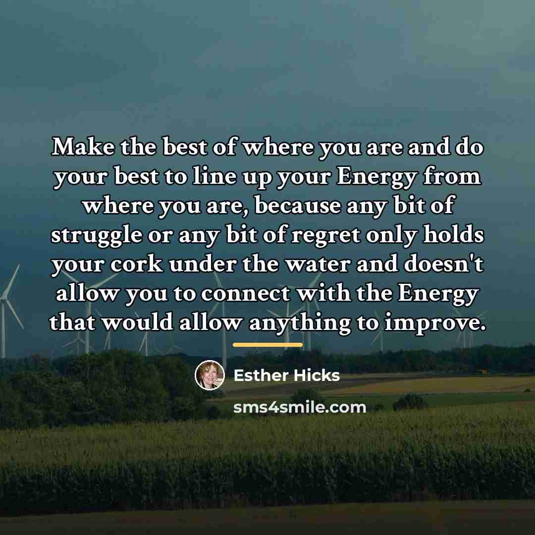 “Make the best of where you are and do your…” quote by Esther Hicks