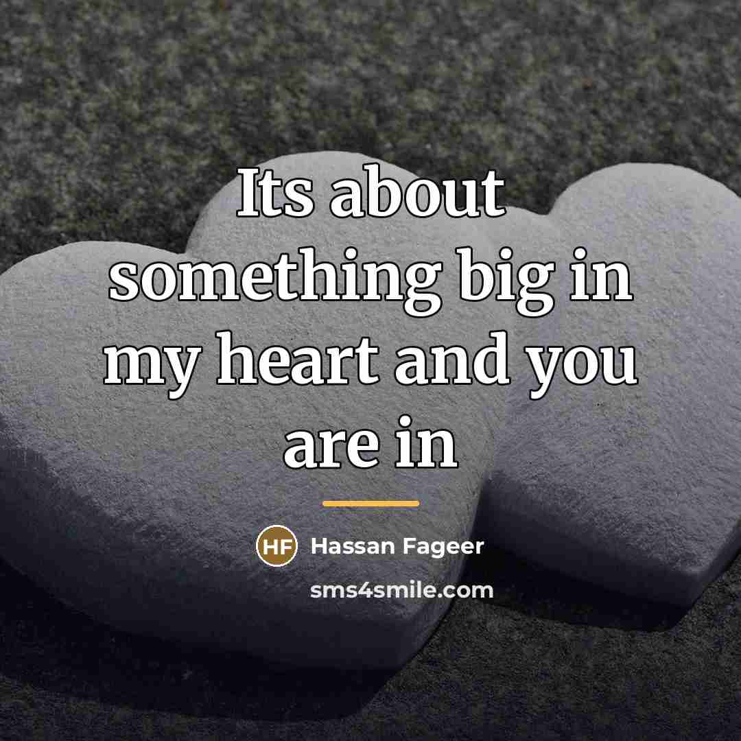 “Its about something big in my heart and you are…” quote by Hassan Fageer