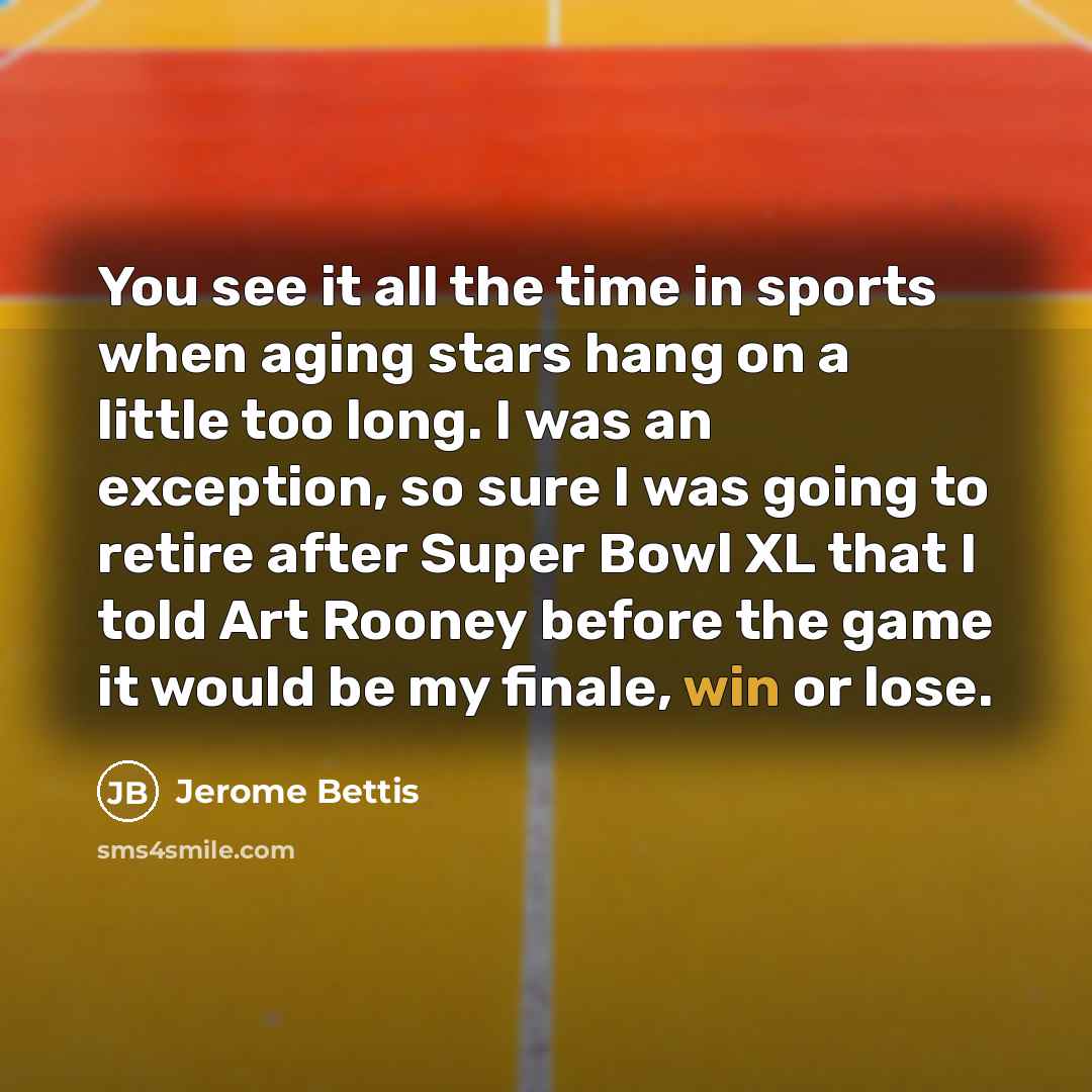“You see it all the time in sports when aging…” quote by Jerome Bettis
