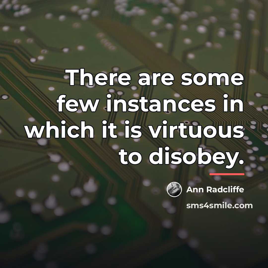 “There are some few instances in which it is virtuous…” quote by Ann Radcliffe