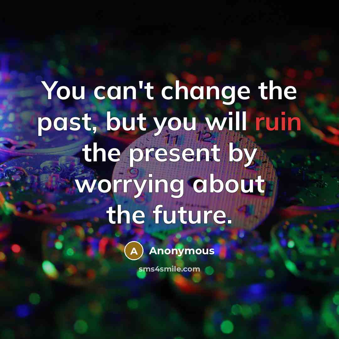 “You can't change the past, but you will ruin the…” quote by Anonymous