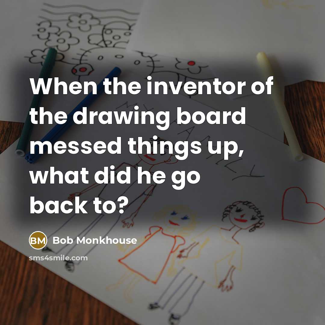 “When the inventor of the drawing board messed things up,…” quote by Bob Monkhouse