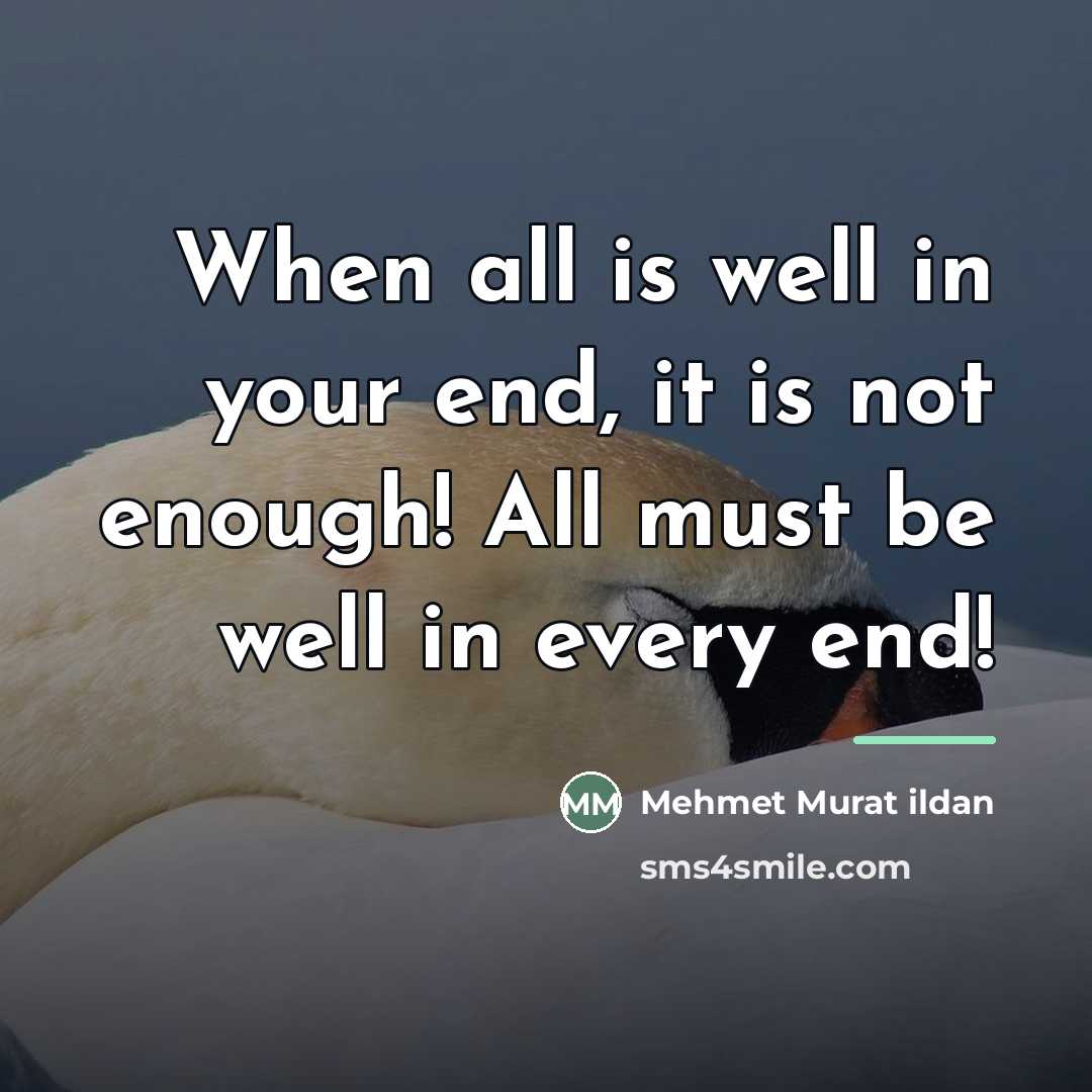 “When all is well in your end, it is not…” quote by Mehmet Murat Ildan