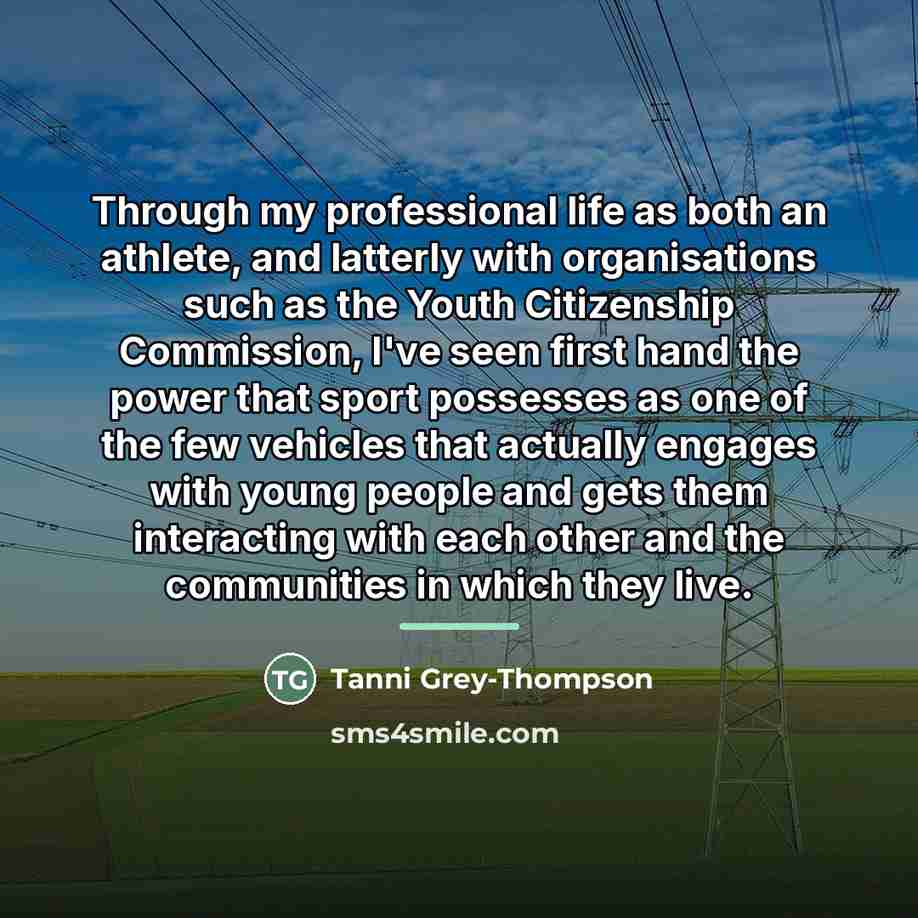 “Through my professional life as both an athlete, and latterly…” quote by Tanni Grey-Thompson