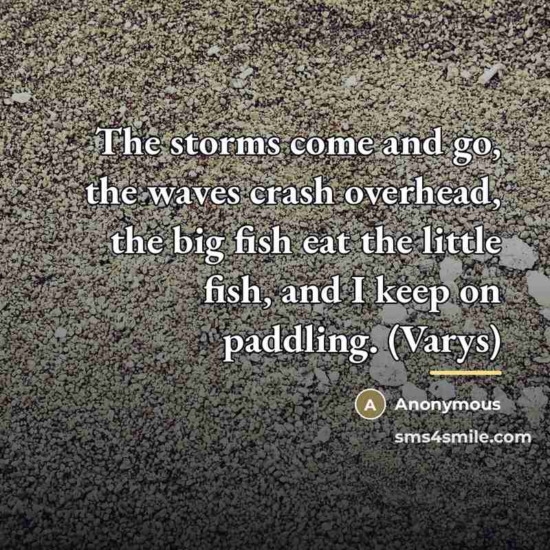 “The storms come and go, the waves crash overhead, the…” quote by Anonymous