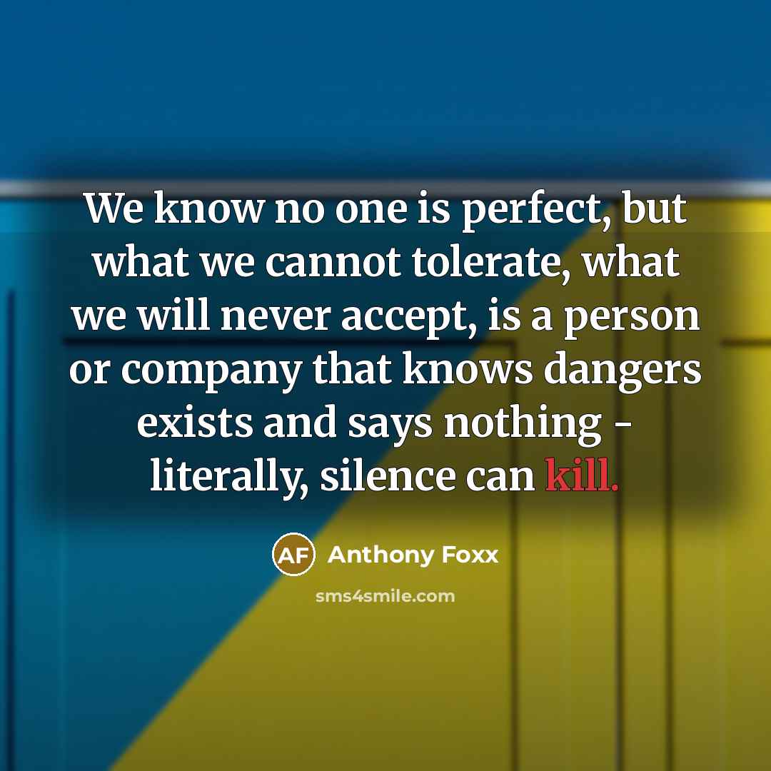 “We know no one is perfect, but what we cannot…” quote by Anthony Foxx