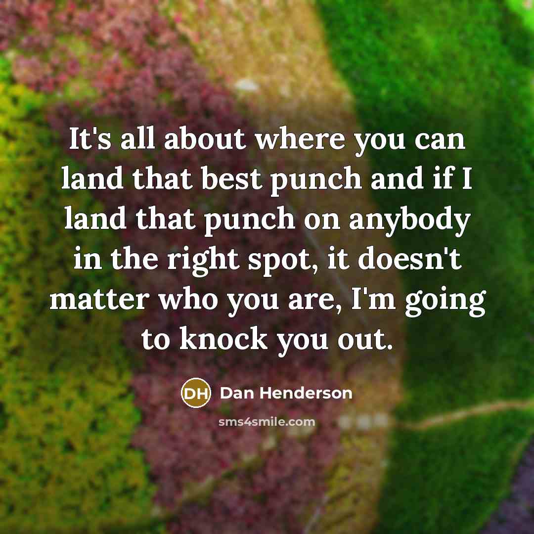 “It's all about where you can land that best punch…” quote by Dan Henderson