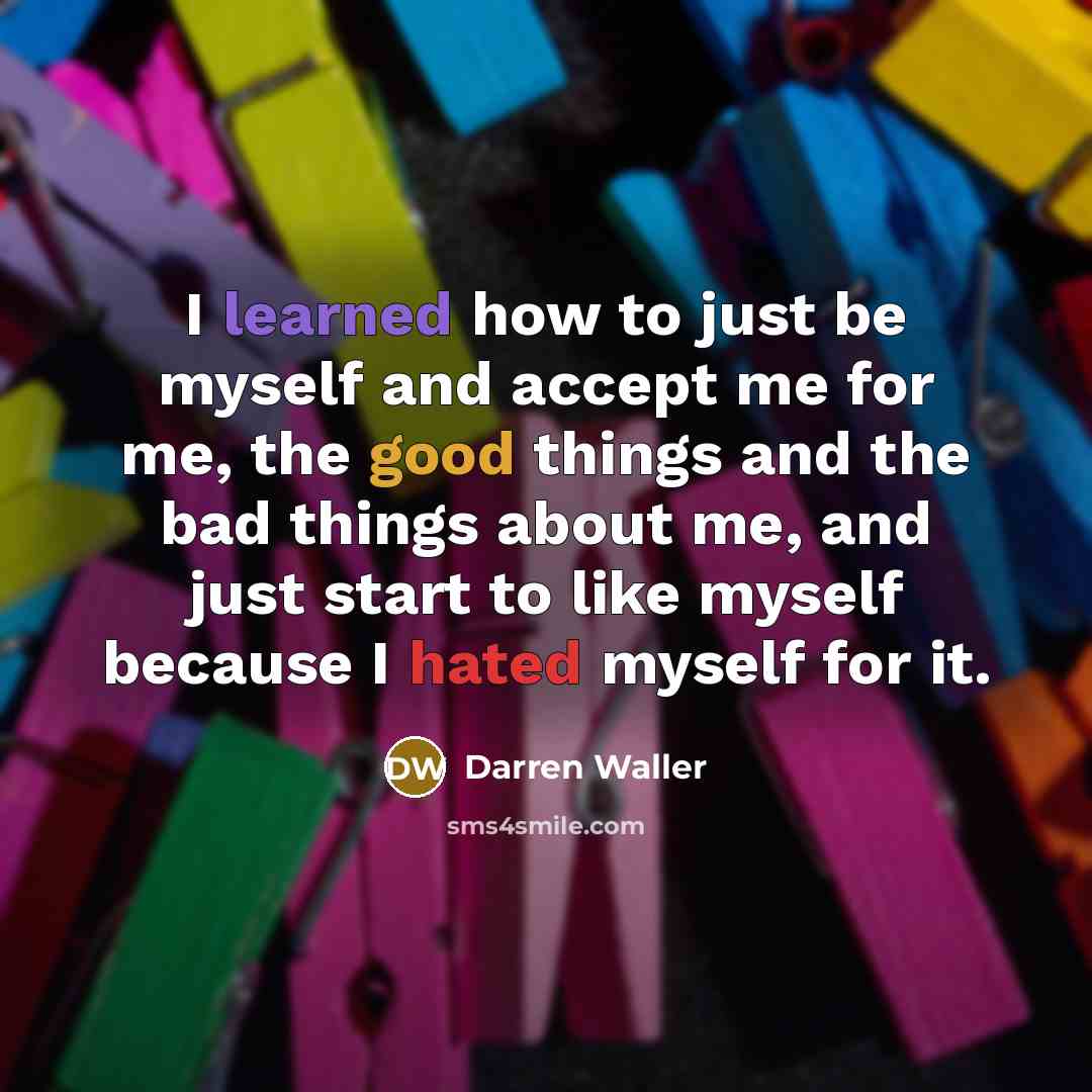 “I learned how to just be myself and accept me…” quote by Darren Waller