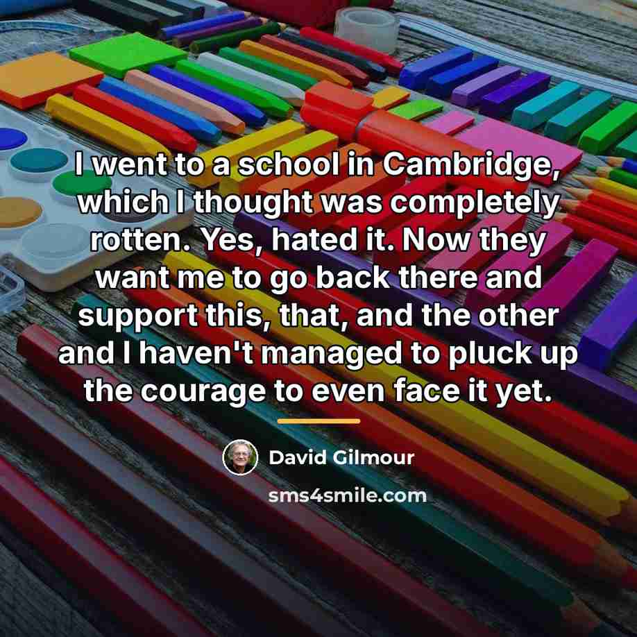 “I went to a school in Cambridge, which I thought…” quote by David Gilmour