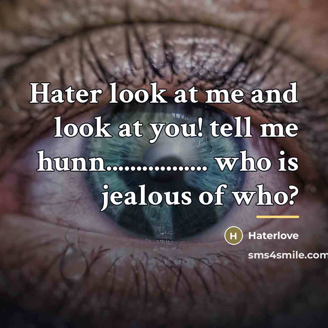 “Hater look at me and look at you! tell me…” quote by Haterlove