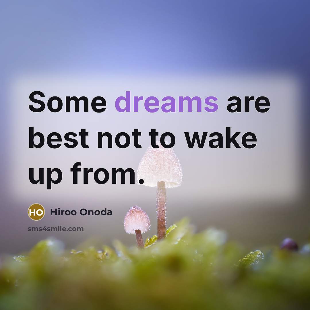 “Some dreams are best not to wake up from.” quote by Hiroo Onoda