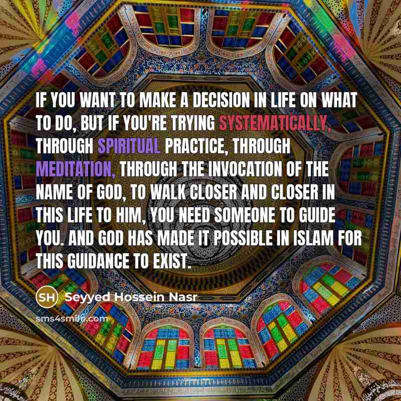 “If you want to make a decision in life on…” quote by Seyyed Hossein Nasr