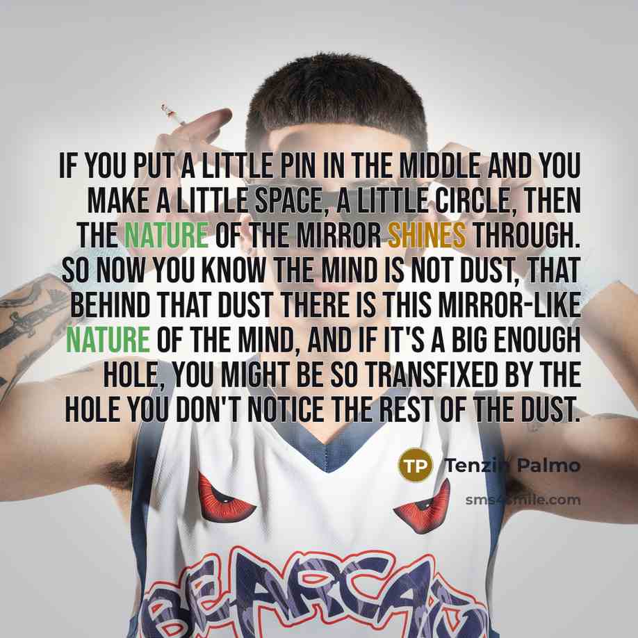 “If you put a little pin in the middle and…” quote by Tenzin Palmo