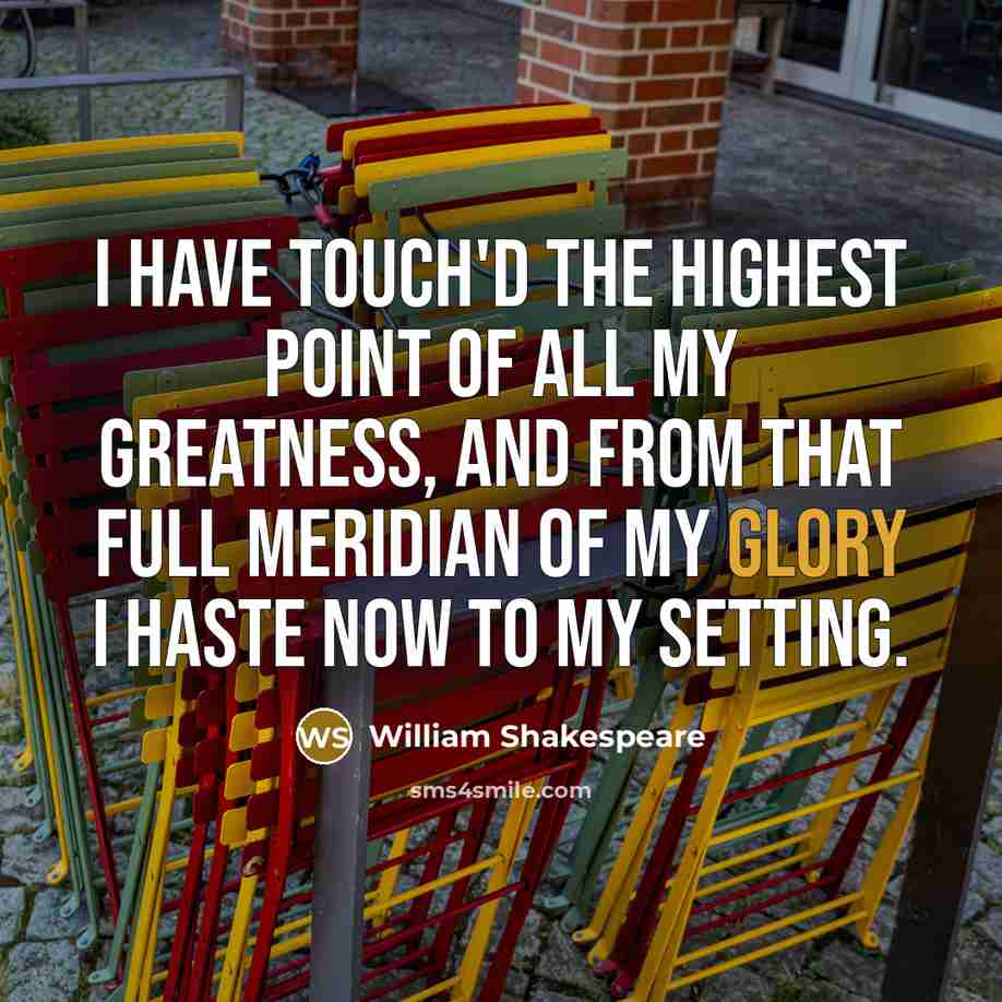 “I have touch'd the highest point of all my greatness,…” quote by William Shakespeare
