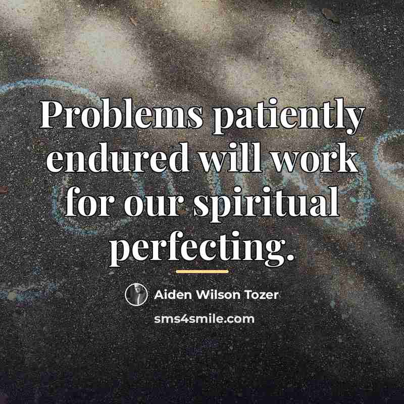 “Problems patiently endured will work for our spiritual perfecting.…” quote by Aiden Wilson Tozer