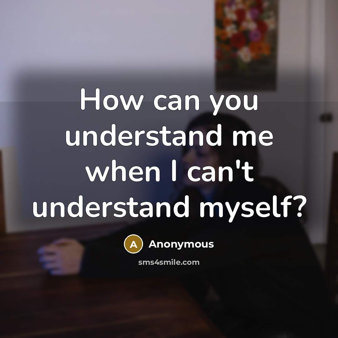 “How can you understand me when I can't understand myself?…” quote by Anonymous