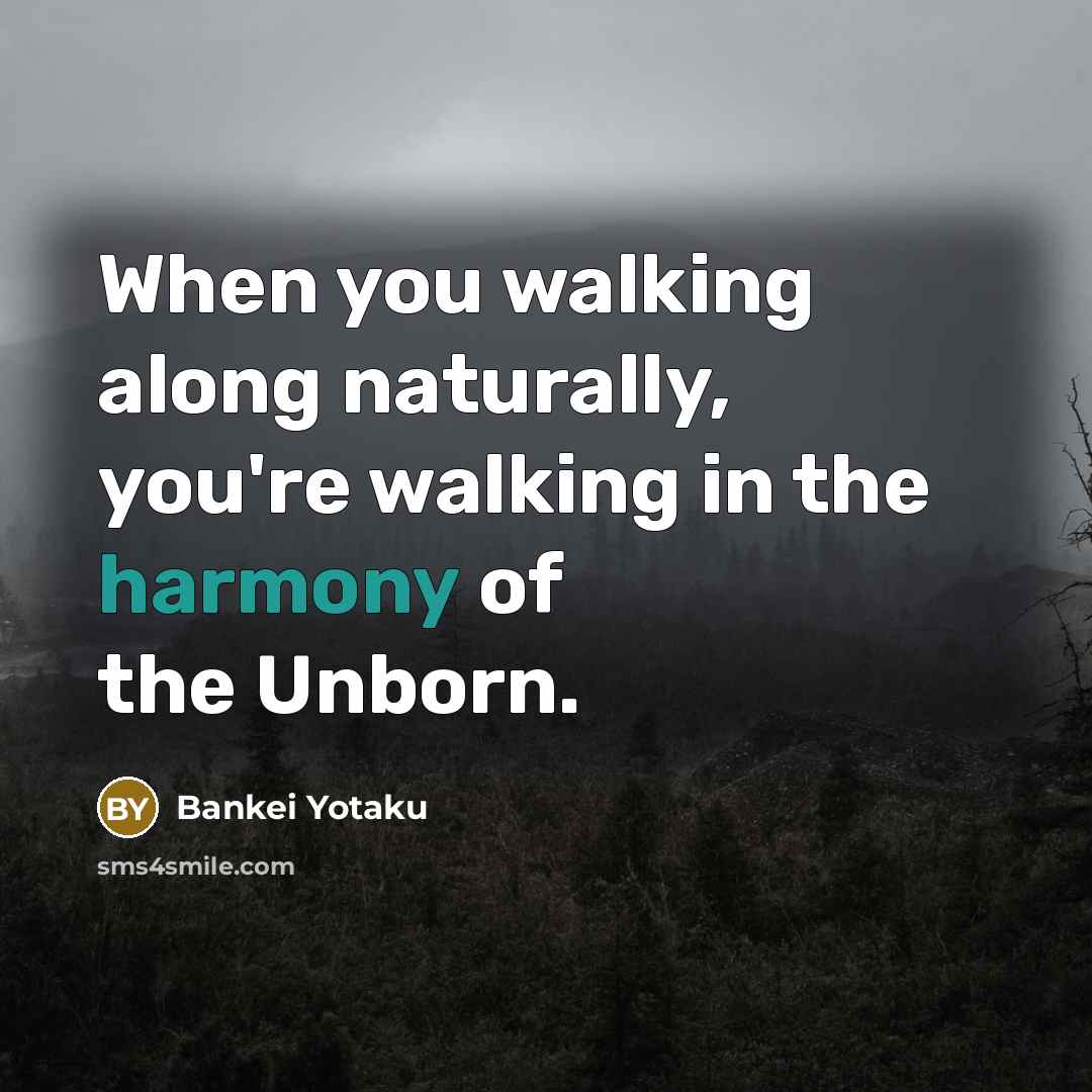 “When you walking along naturally, you're walking in the harmony…” quote by Bankei Yotaku