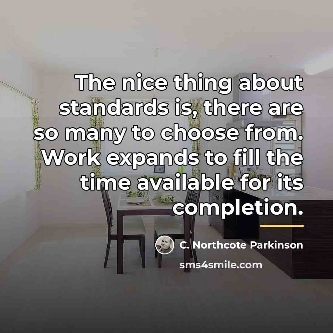 “The nice thing about standards is, there are so many…” quote by C. Northcote Parkinson