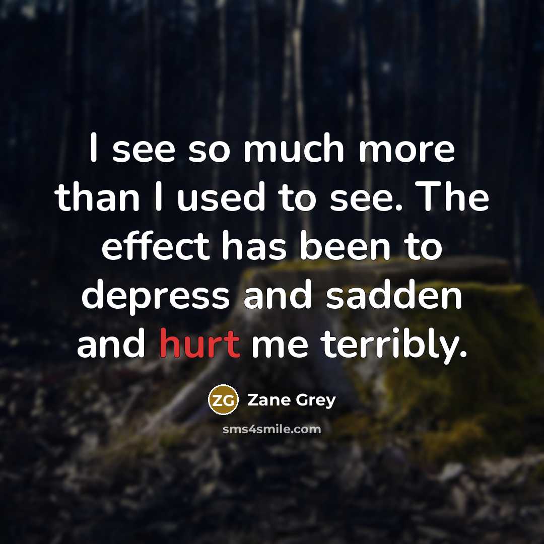 “I see so much more than I used to see.…” quote by Zane Grey