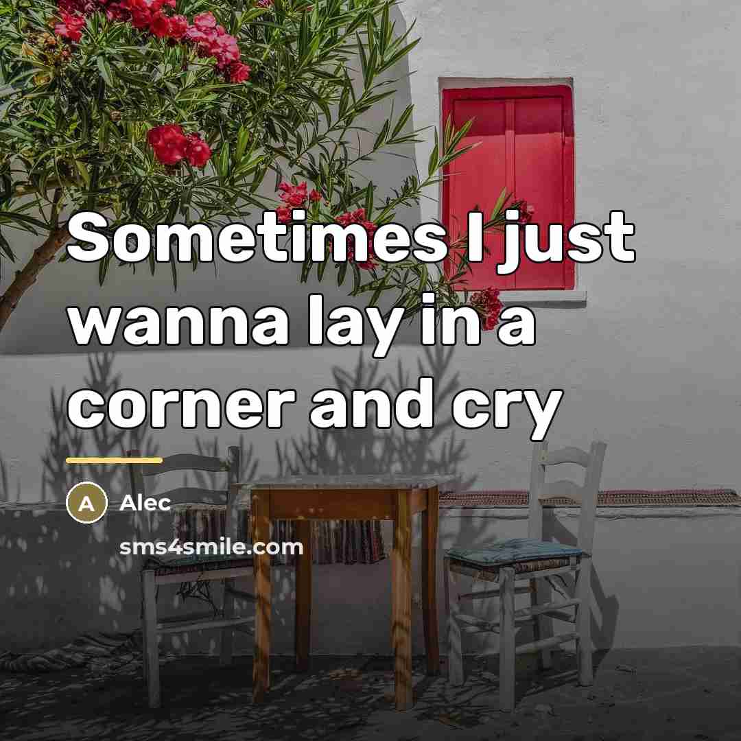 “Sometimes I just wanna lay in a corner and cry…” quote by Alec