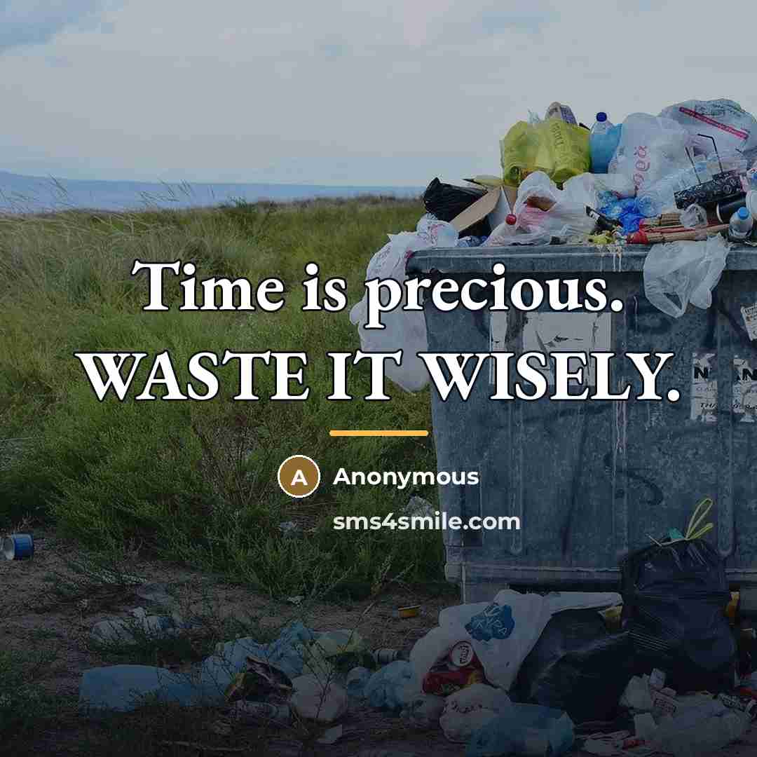 “Time is precious. WASTE IT WISELY.…” quote by Anonymous