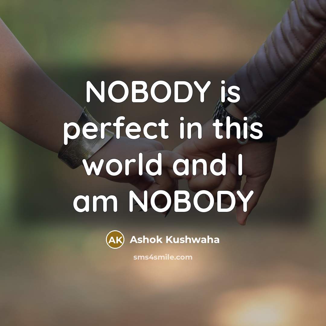 “NOBODY is perfect in this world and I am NOBODY…” quote by Ashok KUshwaha