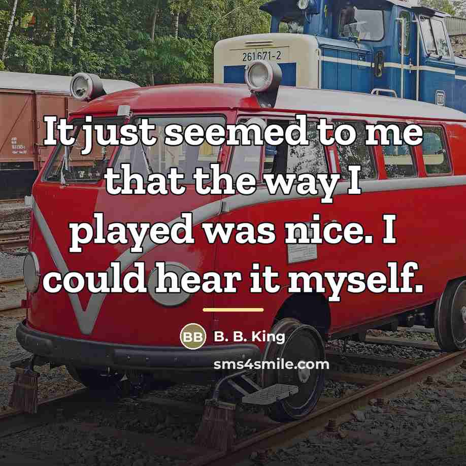 “It just seemed to me that the way I played…” quote by B. B. King