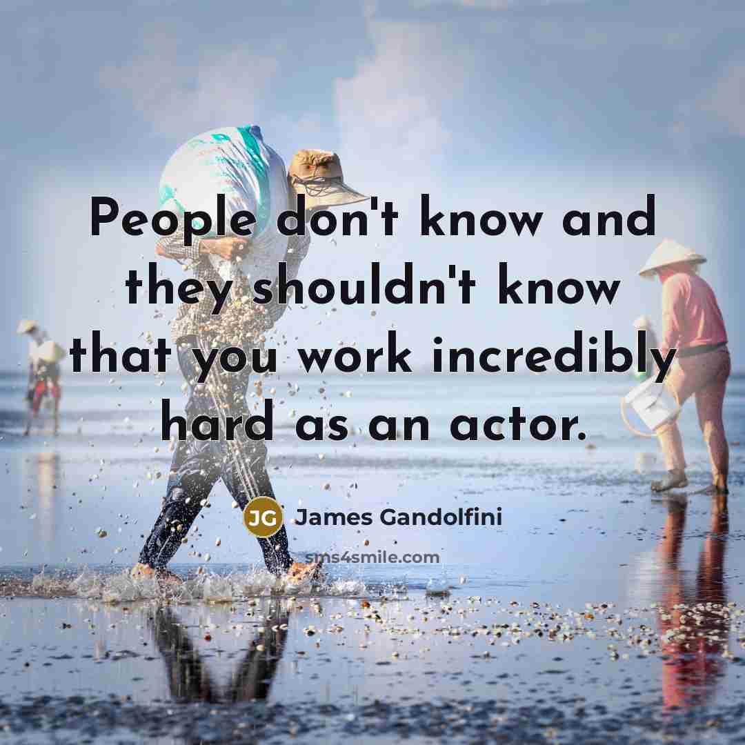 “People don't know and they shouldn't know that you work…” quote by James Gandolfini