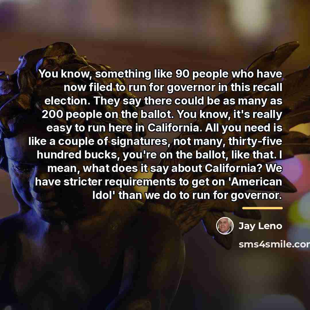 “You know, something like 90 people who have now filed…” quote by Jay Leno